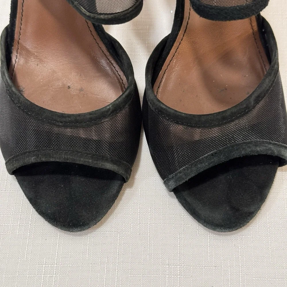 Donald J Pliner Adele‎ Women's Heel Sandals Black Mesh Zip Closure Women's 7.5M